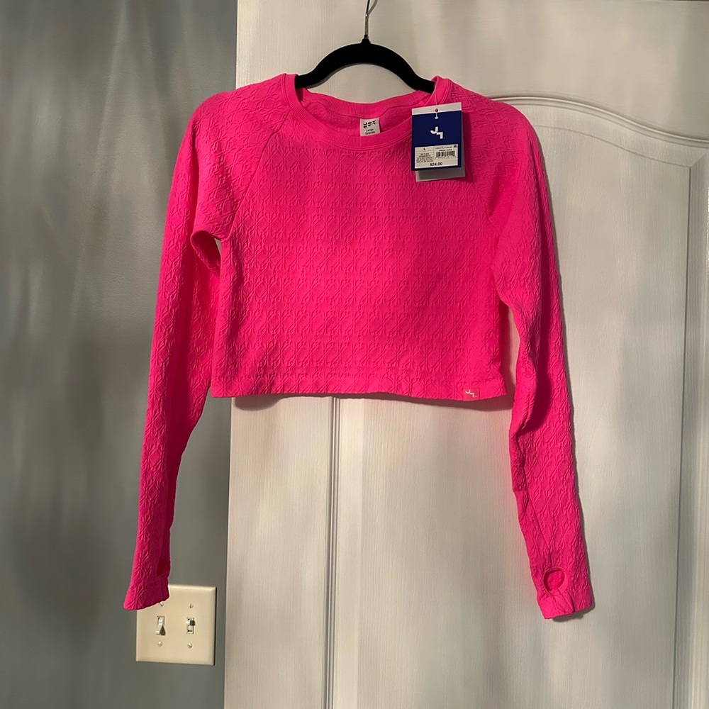 Joy Lab Hot Pink Cropped Top, Size Large, NWT